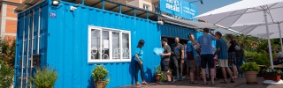 the blue container visitors centre