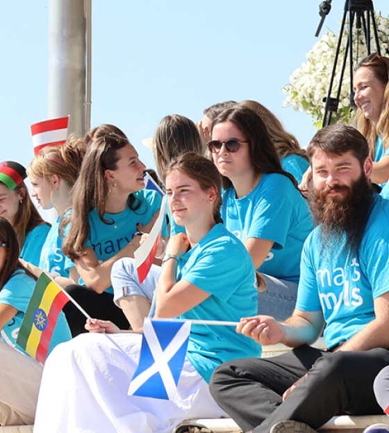 Image of young people on stage at the Medjugorje Youth Festival 2025