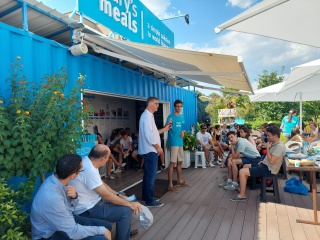 Magnus speaking at the Blue Container